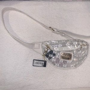 BEBE WHITE FANNY PACK